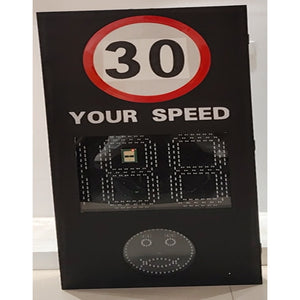Black Light Beads Three-Digit Display with Smiley Face Solar Radar Speed Limit Sign