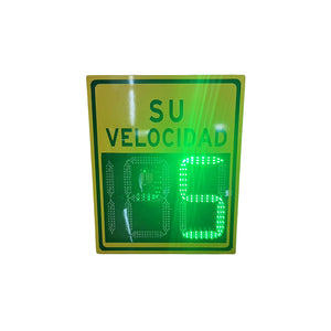 Three-Digit Yellow Solar Radar Speed Limit Sign