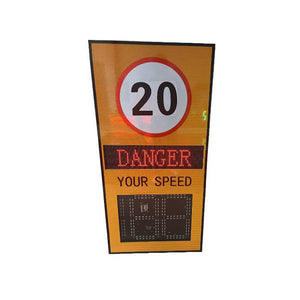 Yellow Solar Radar Speed Limit Sign with Upper LED Display and Lower Light Beads