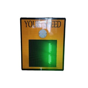 Yellow Solar Radar Speed Limit Sign with Top Lighting and Bottom LED Display
