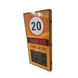 Yellow Solar Radar Speed Limit Sign with Upper LED Display and Lower Light Beads